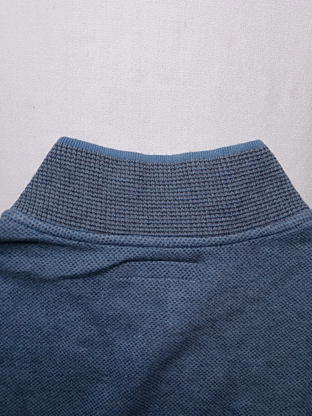 Cole Haan Grand OS Mens Pullover 1/4 Zip Sweater Large Blue Textured Mock Neck
